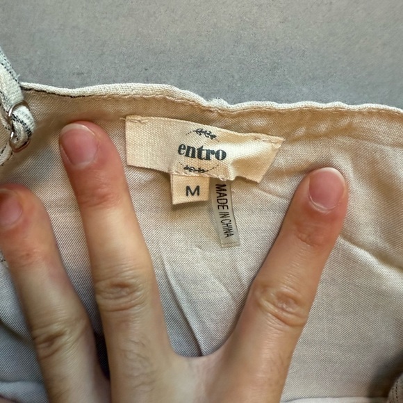 Francesca’s Elegant Cream Striped min Dress - Picture 9 of 10